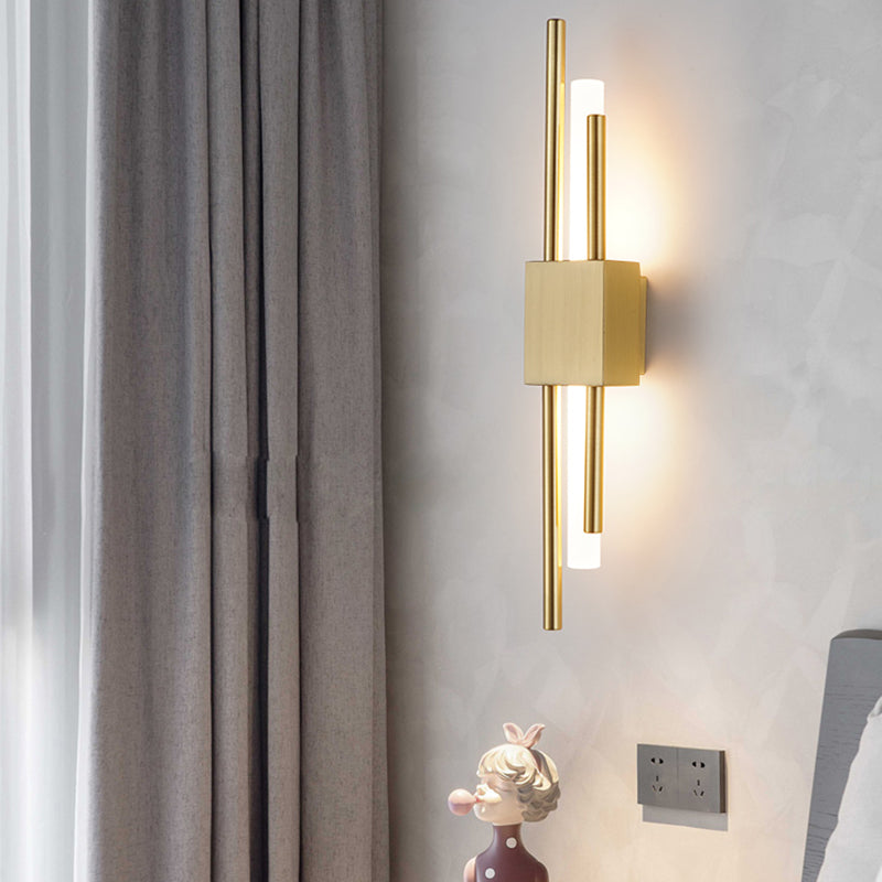 Modern Style Wall Sconce Geometric Shape LED Wall Light with Metal Shade for Bedroom