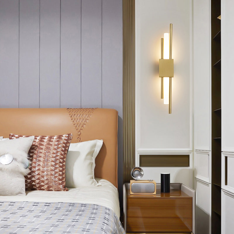 Modern Style Wall Sconce Geometric Shape LED Wall Light with Metal Shade for Bedroom