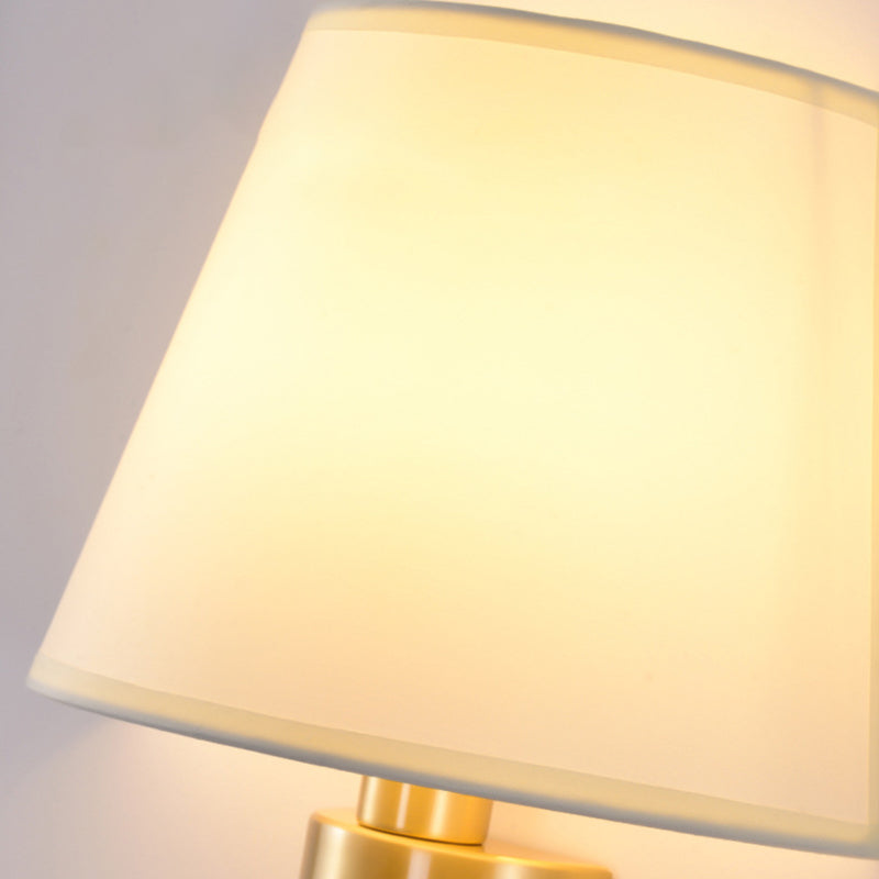 American Messing Wandleuchte Gold 1 Lichtwandlicht mit natürlicher Sackleinen für Schlafzimmer