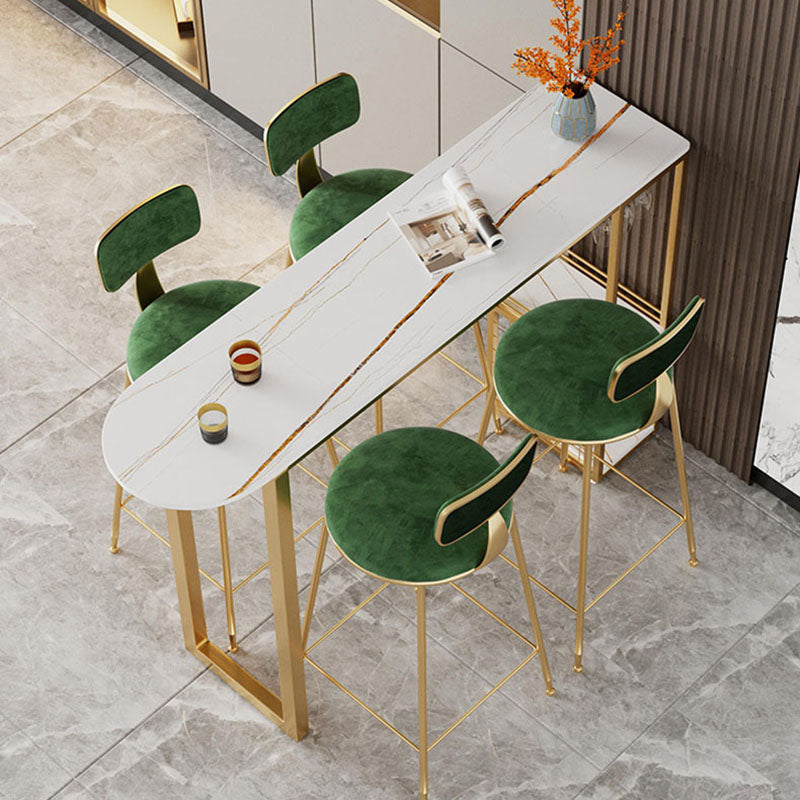 Tavolo da cocktail bar top in pietra tavolo da stoccaggio in metallo in metallo da 42 pollici