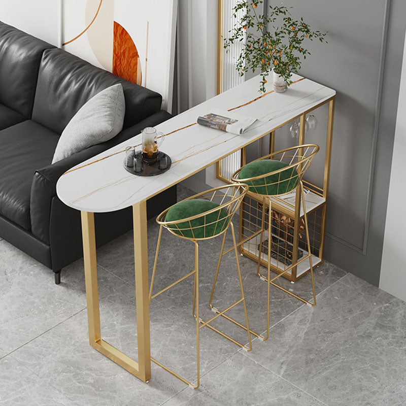 Tavolo da cocktail bar top in pietra tavolo da stoccaggio in metallo in metallo da 42 pollici