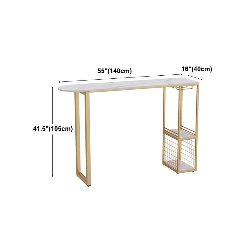 Tavolo da cocktail bar top in pietra tavolo da stoccaggio in metallo in metallo da 42 pollici