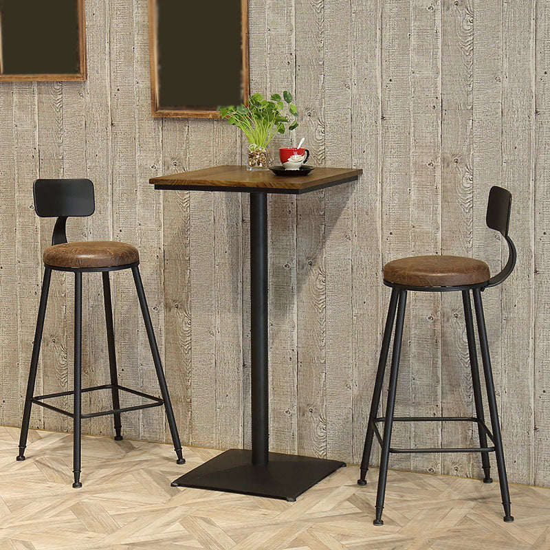 Industrial Style Bar Table Wood and Metal Pub Table for Coffee Shop
