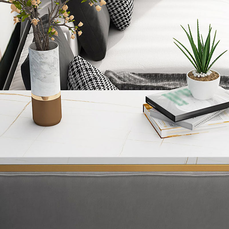 Glam Style Storage Bar Table Gold Frame 42 Inch Height Table for Restaurant