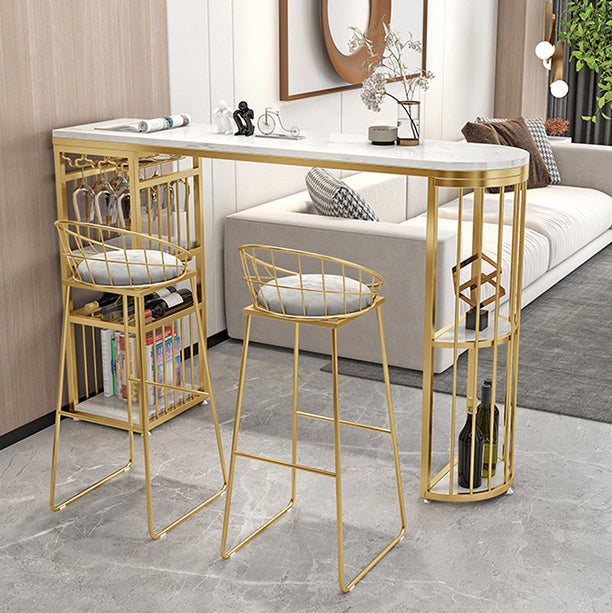 Tavolo da pranzo moderno rettangolo con barra con altezza della barra del tavolo da 42 pollici