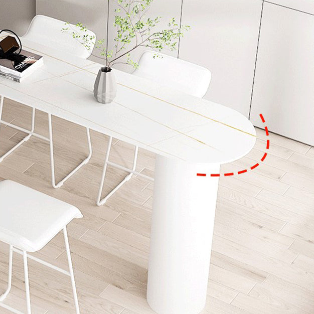 Cafe and Break-room Bistro Accent Dining Table Modern Stone Double Pedestal Counter Table