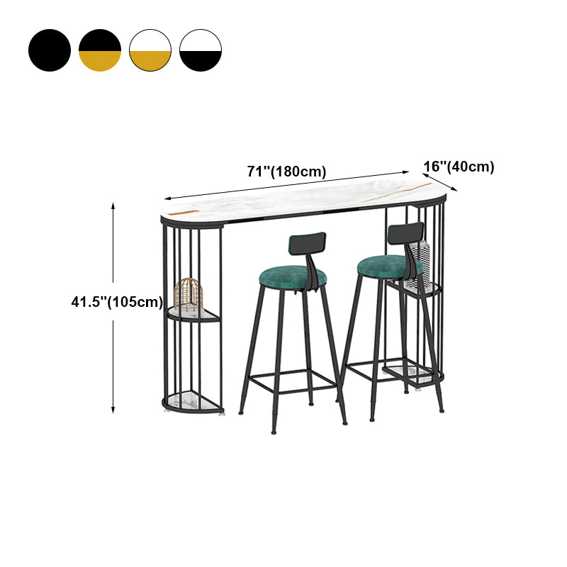 Contemporary Storage Counter Height Table Oval Double Pedestal Table Only