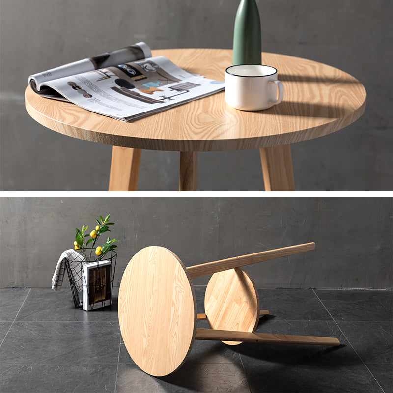 Contemporary Round Bar Dining Table Wood Bar Height Table with Shelves