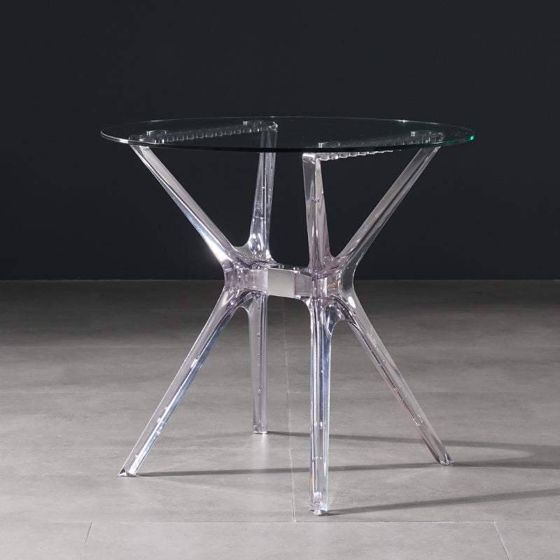 Tavolo da pranzo in stile moderno 31,5 "tavolo da pranzo in vetro rotondo in vetro per uso domestico