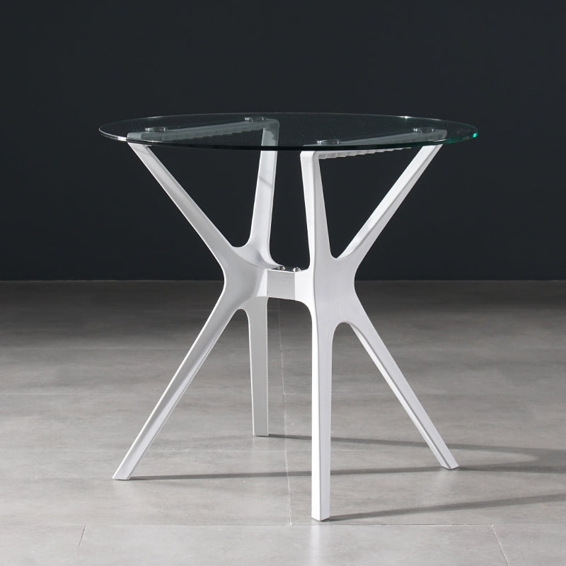 Tavolo da pranzo in stile moderno 31,5 "tavolo da pranzo in vetro rotondo in vetro per uso domestico