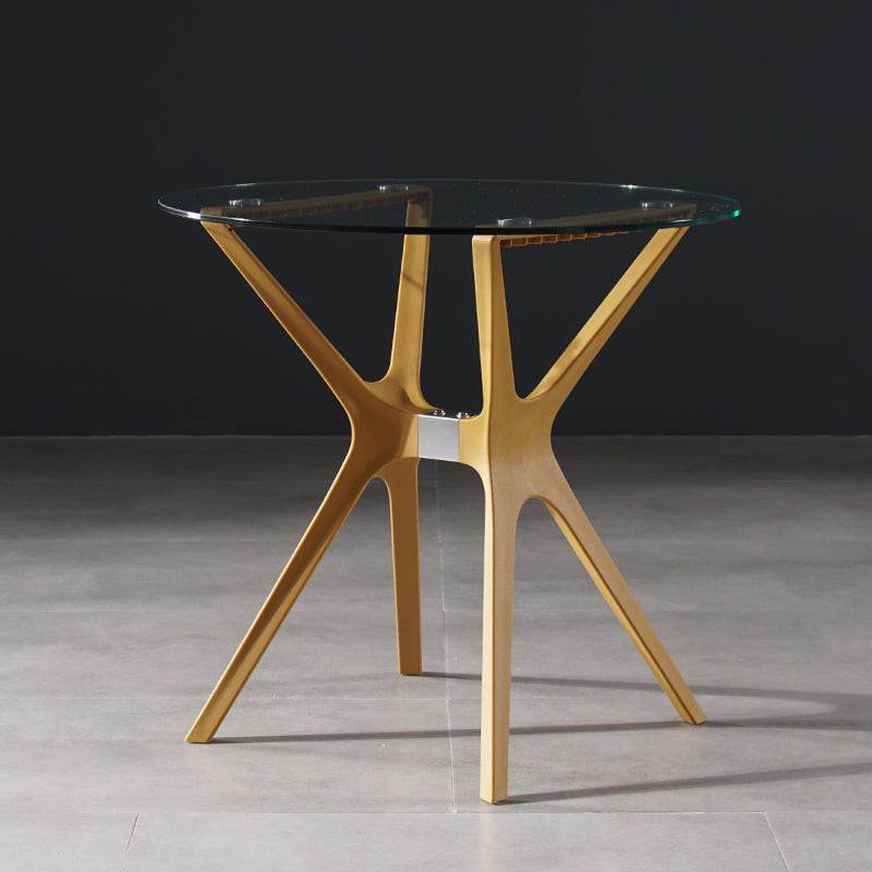 Tavolo da pranzo in stile moderno 31,5 "tavolo da pranzo in vetro rotondo in vetro per uso domestico