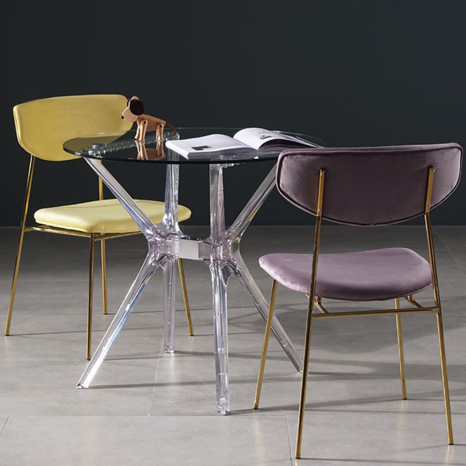 Tavolo da pranzo in stile moderno 31,5 "tavolo da pranzo in vetro rotondo in vetro per uso domestico