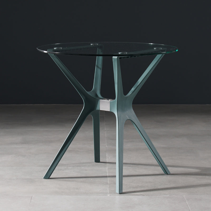 Tavolo da pranzo in stile moderno 31,5 "tavolo da pranzo in vetro rotondo in vetro per uso domestico