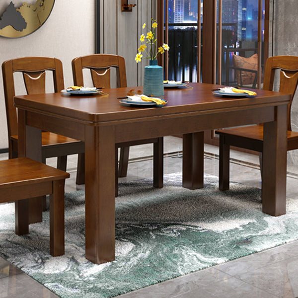 Mid-Century Modern Rectangle Dining Table Solid Wood Dining Table with 4 Legs