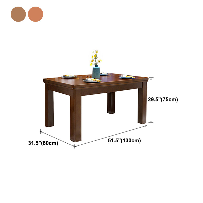 Mid-Century Modern Rectangle Dining Table Solid Wood Dining Table with 4 Legs