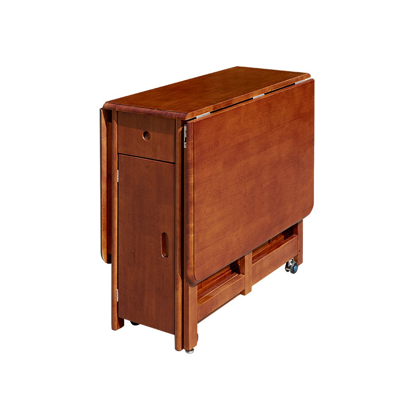 Mid-Century Dining Table Solid Wood Drop-Leaf Table for Home Use, 51"L x 35"W x 29.5"H