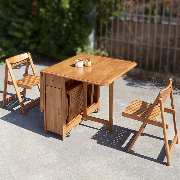 Mid-Century Dining Table Solid Wood Drop-Leaf Table for Home Use, 51"L x 35"W x 29.5"H