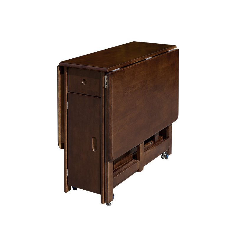 Mid-Century Dining Table Solid Wood Drop-Leaf Table for Home Use, 51"L x 35"W x 29.5"H