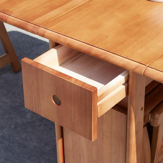 Mid-Century Dining Table Solid Wood Drop-Leaf Table for Home Use, 51"L x 35"W x 29.5"H