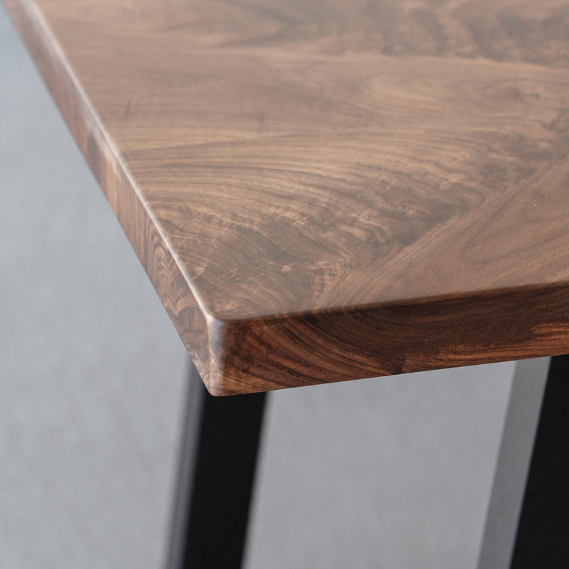 Mesa de comedor rectangular de estilo industrial, mesa fija de madera con madera maciza