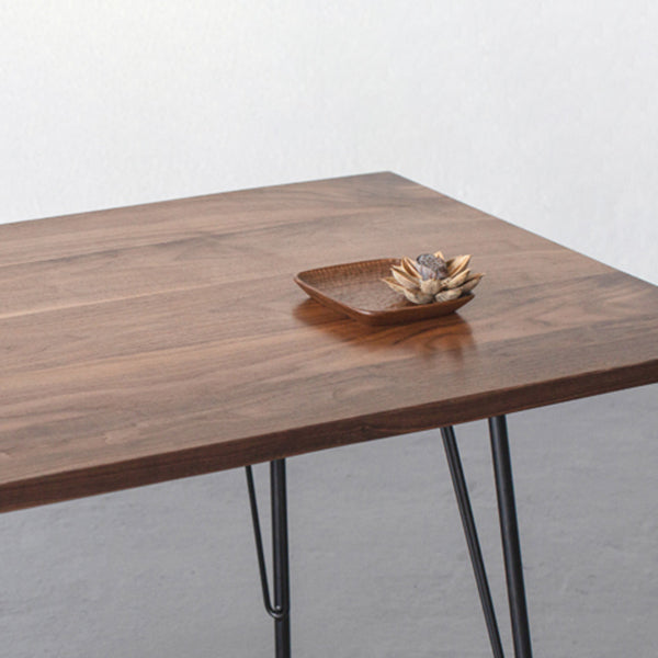 Mesa de comedor rectangular de estilo industrial, mesa fija de madera con madera maciza