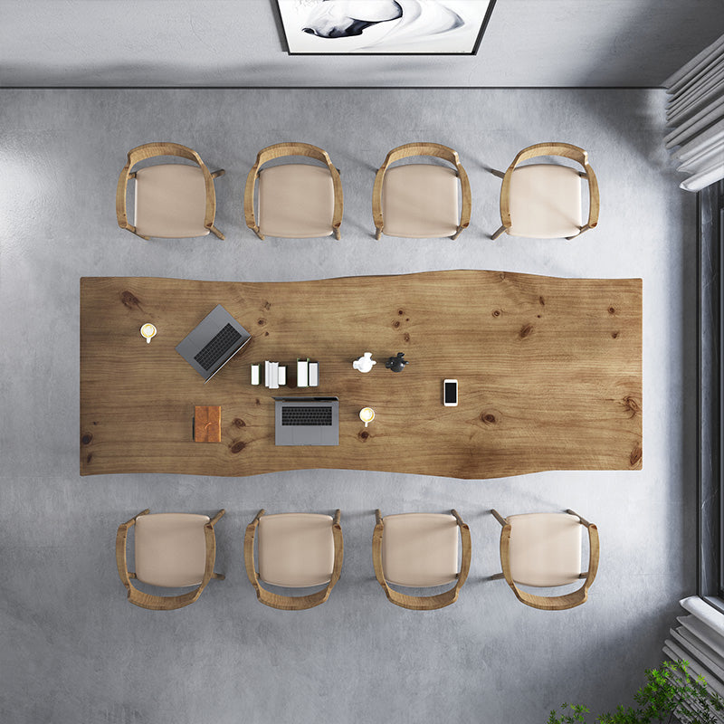 Rectángulo 4 patas Mesa de comedor industrial Mada de madera maciza Mesa de comedor fija