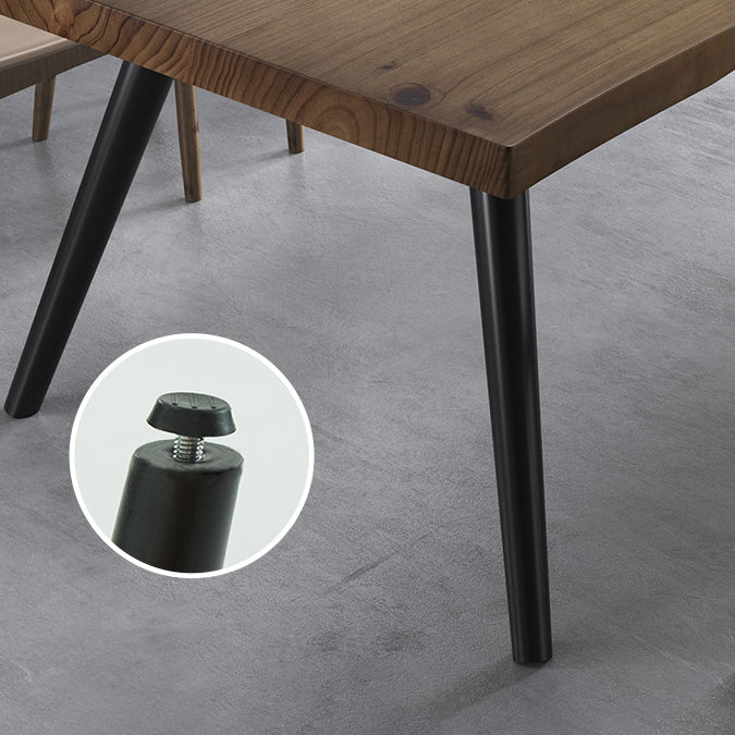 Rectángulo 4 patas Mesa de comedor industrial Mada de madera maciza Mesa de comedor fija