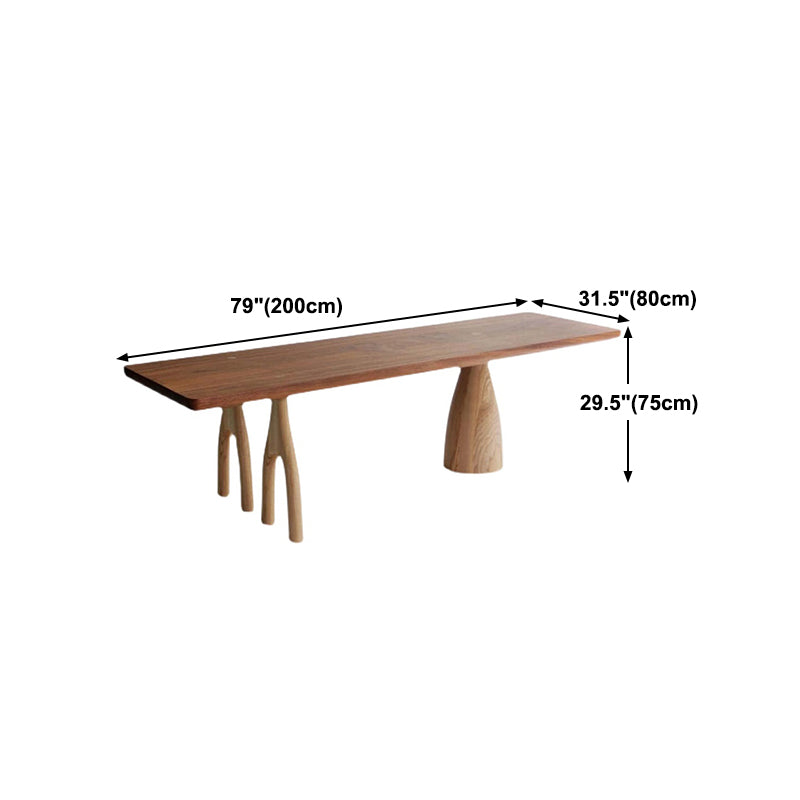 Industrial Style Dining Table Brown Rectangle Wooden Dining Table for Home Use