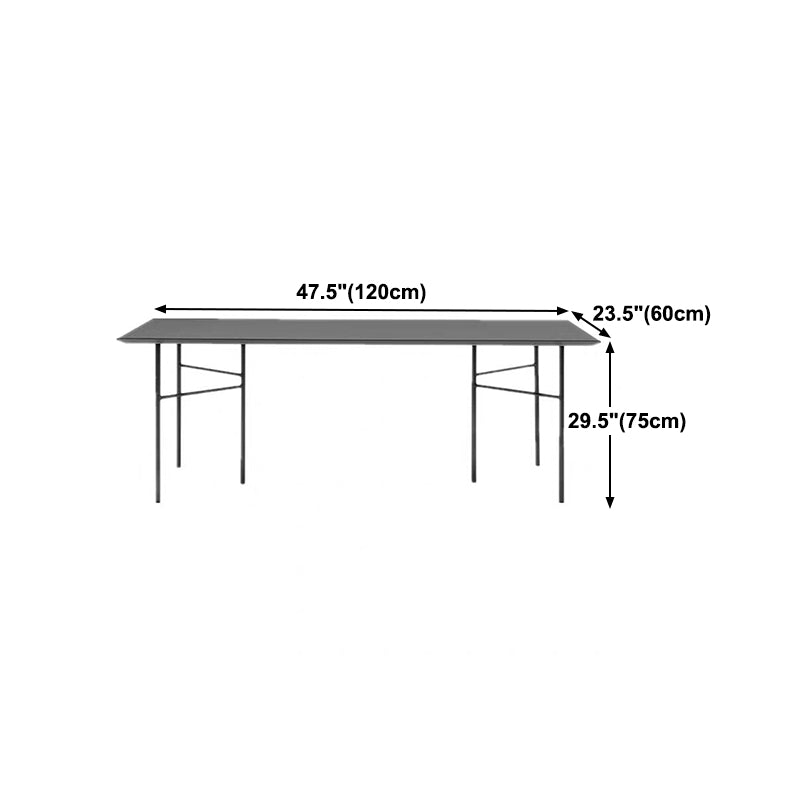 Industrial Style Dining Table Rectangle Solid Wood Black Dining Table with 4 Legs