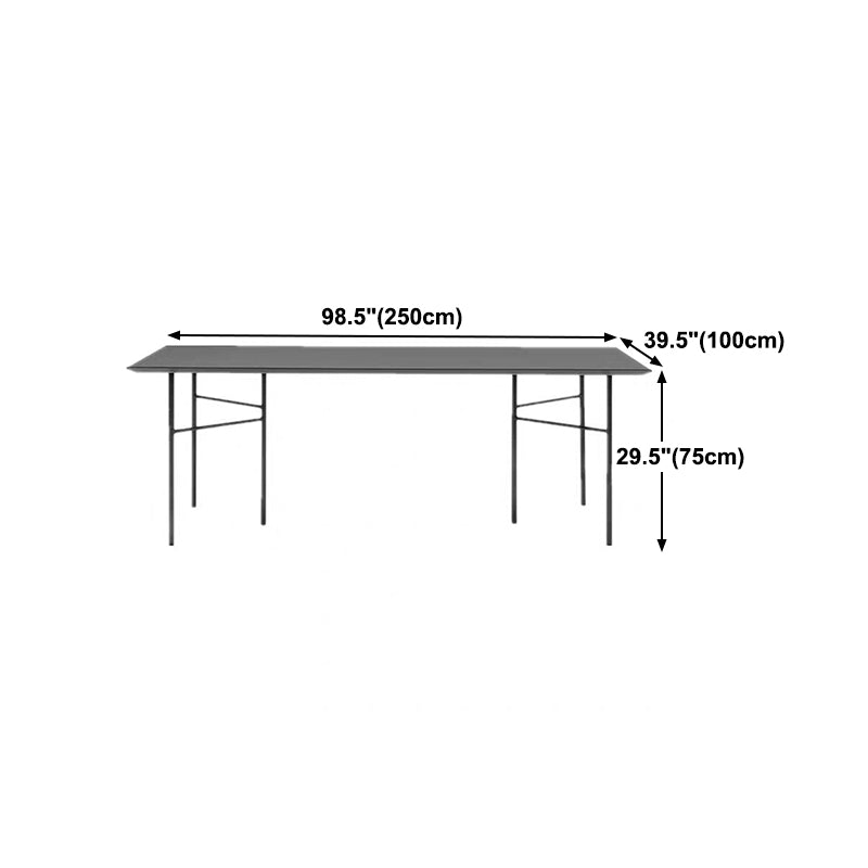 Industrial Style Dining Table Rectangle Solid Wood Black Dining Table with 4 Legs
