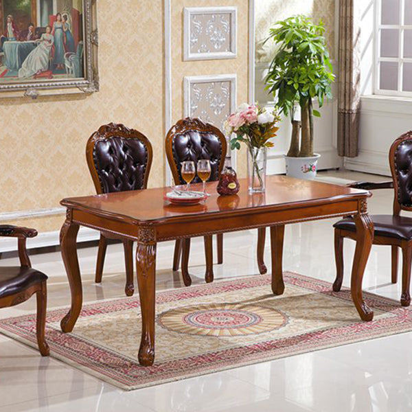 Mesa de comedor estándar rectangular de madera maciza moderna de mediados de siglo para cocina