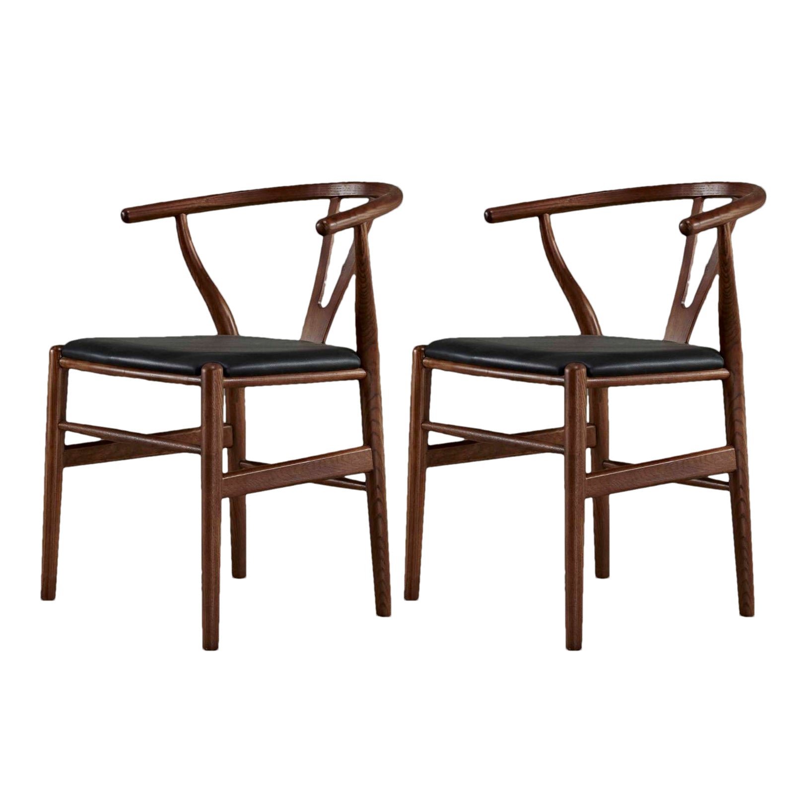 Contemporary Home Wood Arm Chair Natural Wishbone Dining Chair (Set of 2)