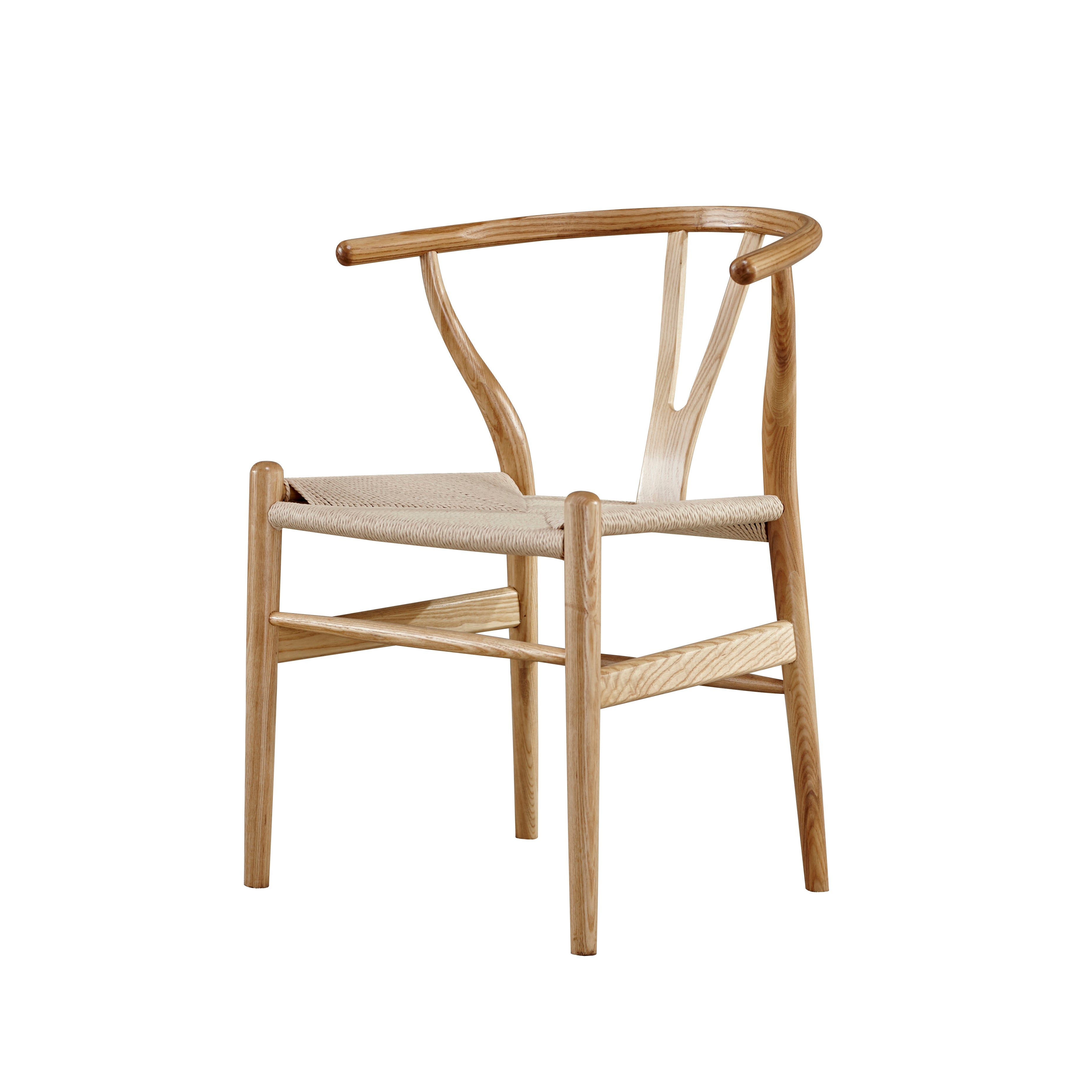 Contemporary Home Wood Arm Chair Natural Wishbone Dining Chair (Set of 2)