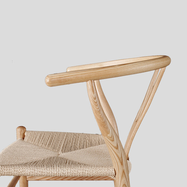 Contemporary Home Wood Arm Chair Natural Wishbone Dining Chair (Set of 2)