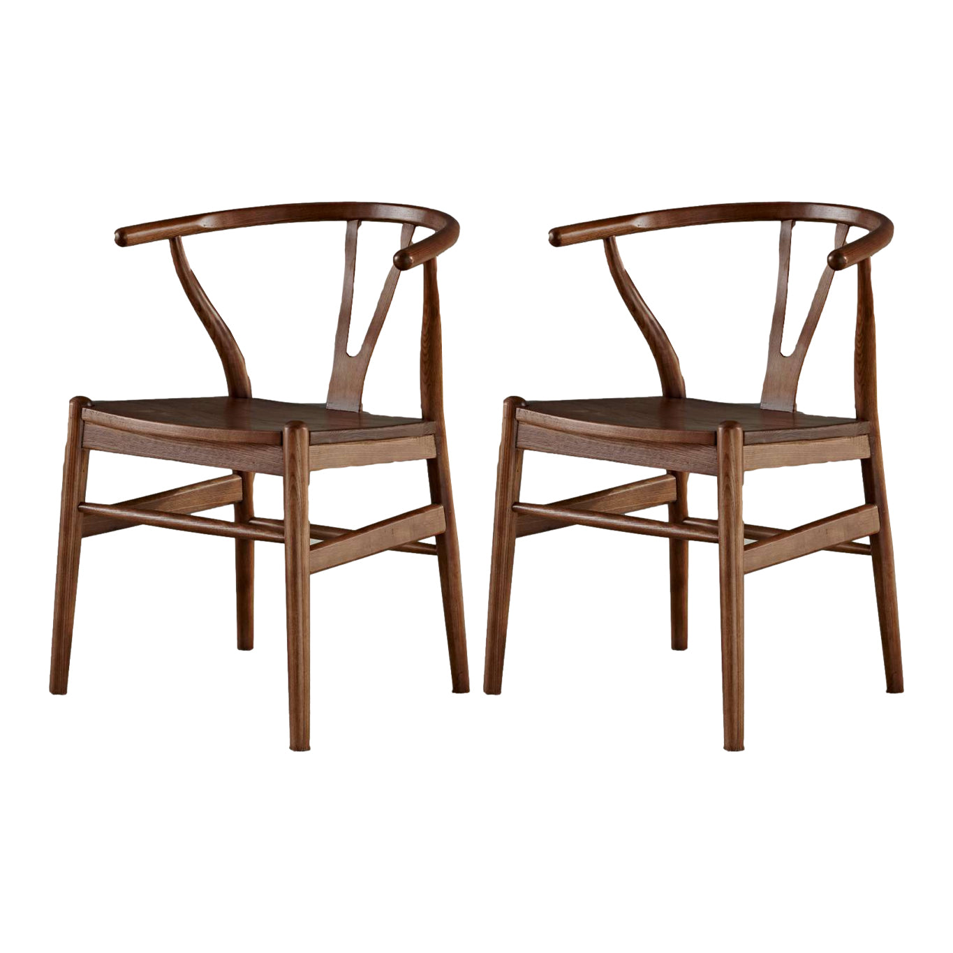 Contemporary Home Wood Arm Chair Natural Wishbone Dining Chair (Set of 2)