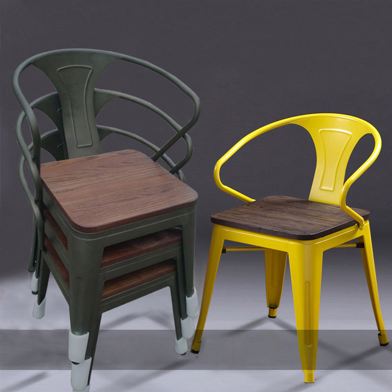 Industriële eetgelegenheden stackbare fauteuil met metalen benen (set van 4)