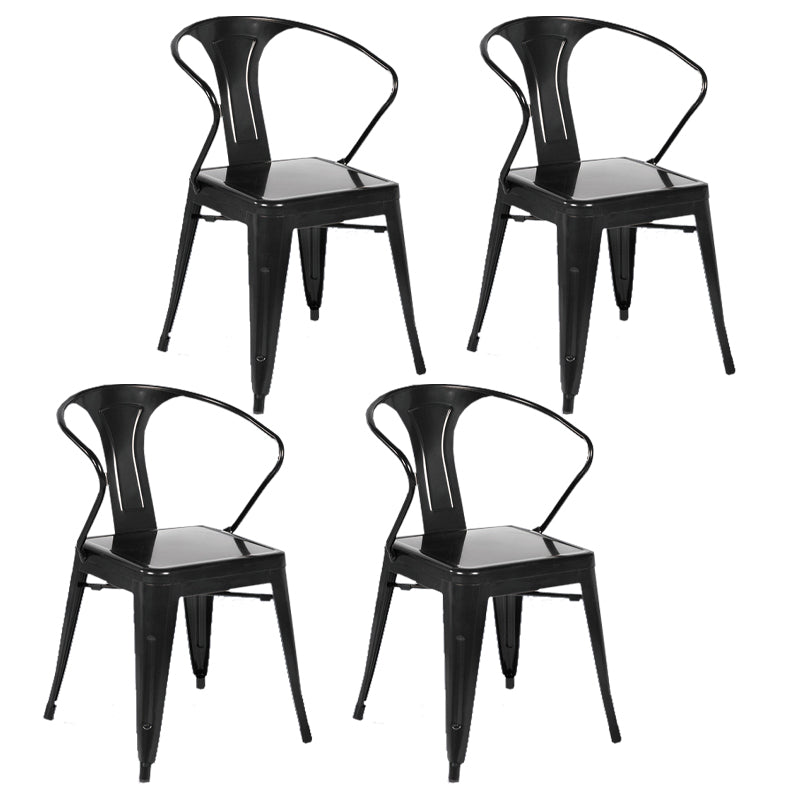Industriële eetgelegenheden stackbare fauteuil met metalen benen (set van 4)