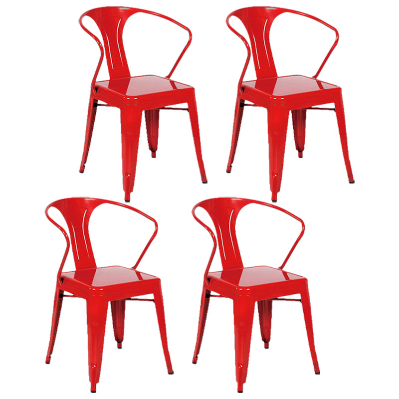 Industriële eetgelegenheden stackbare fauteuil met metalen benen (set van 4)