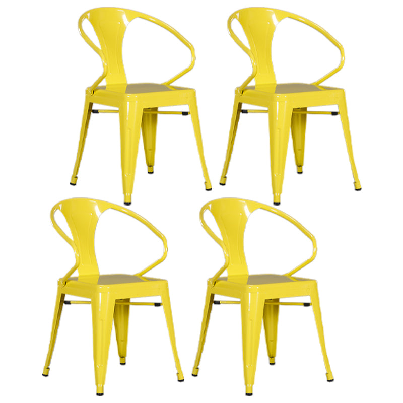 Industriële eetgelegenheden stackbare fauteuil met metalen benen (set van 4)