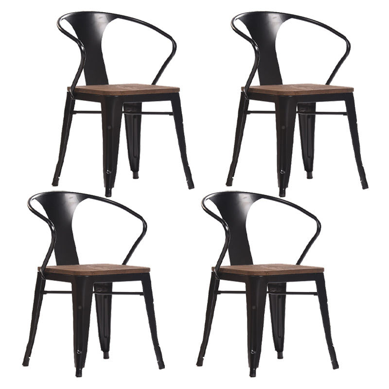 Industriële eetgelegenheden stackbare fauteuil met metalen benen (set van 4)
