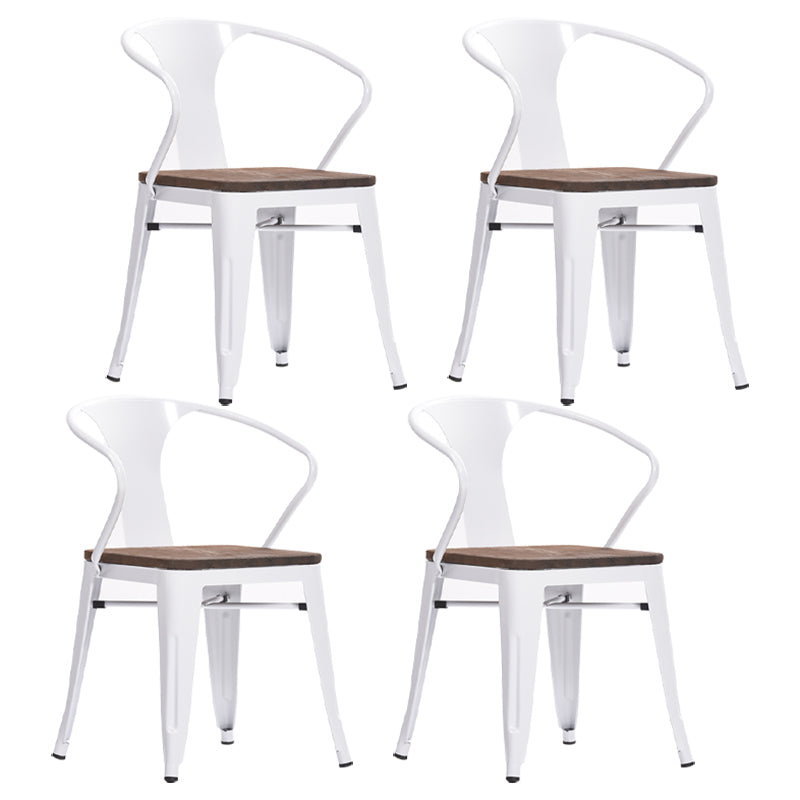 Industriële eetgelegenheden stackbare fauteuil met metalen benen (set van 4)