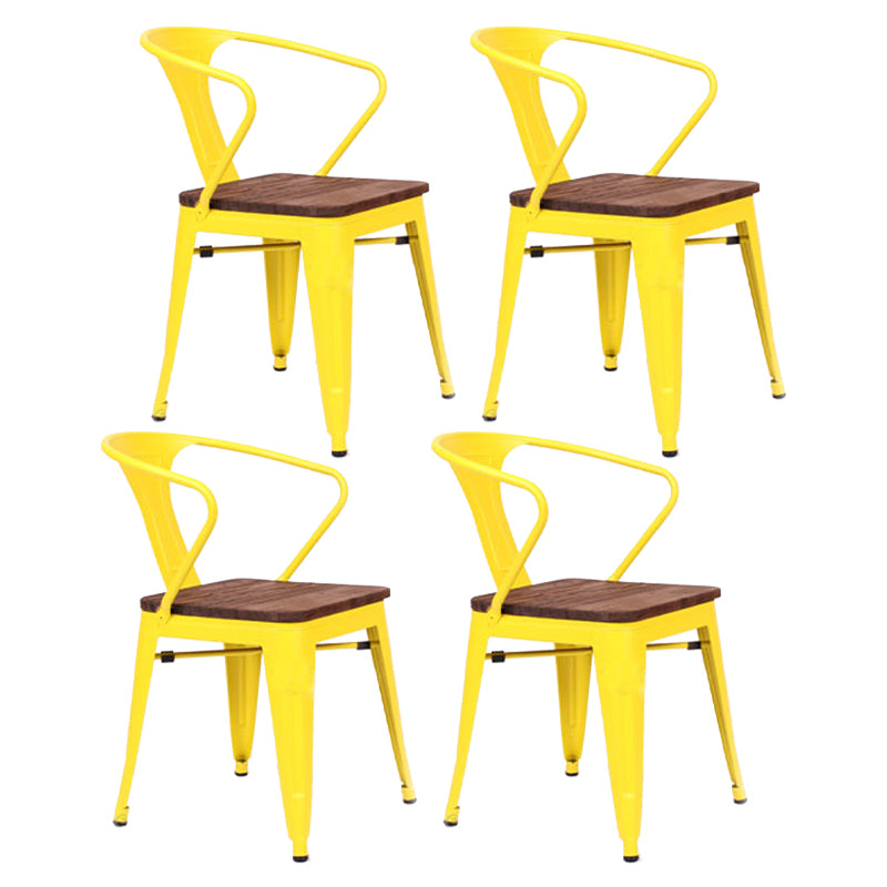 Industriële eetgelegenheden stackbare fauteuil met metalen benen (set van 4)
