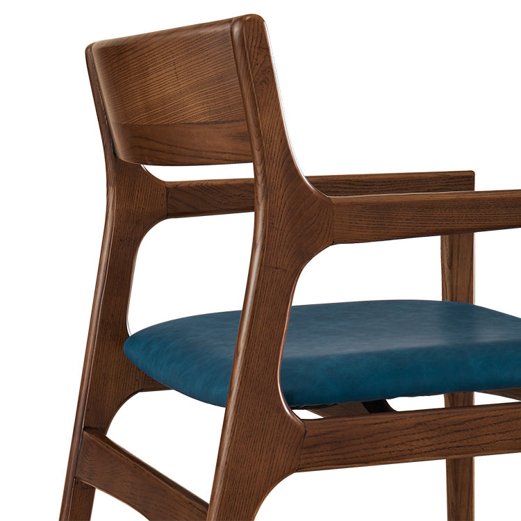 Silla de madera de fresno de estilo tradicional, sillones con respaldo abierto para cocina y comedor