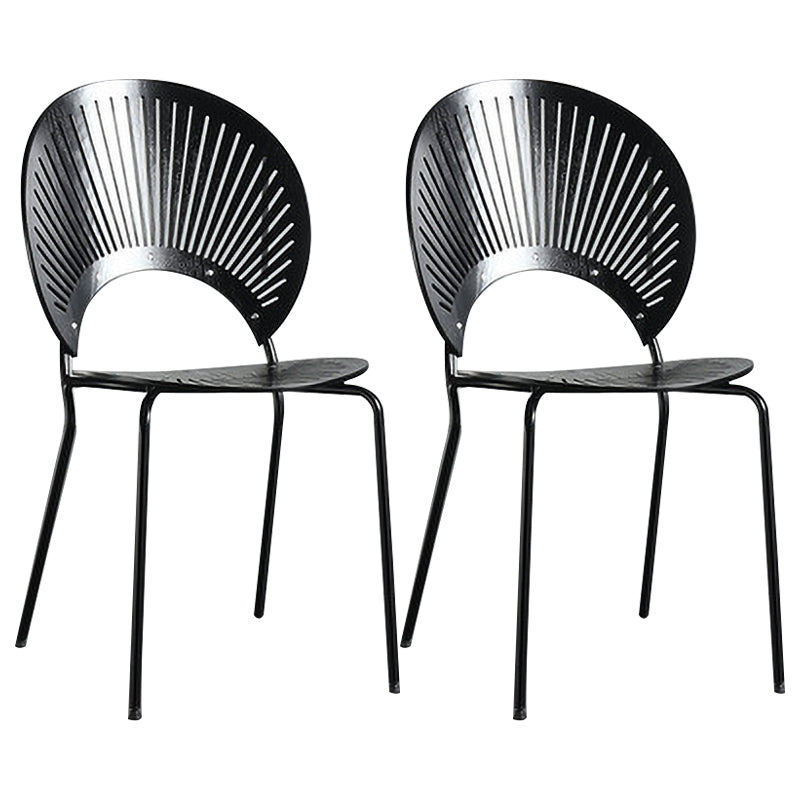 Chaises en métal de style industriel Chaise d'appoint à dossier ouvert pour salle à manger (Ensemble de 2)