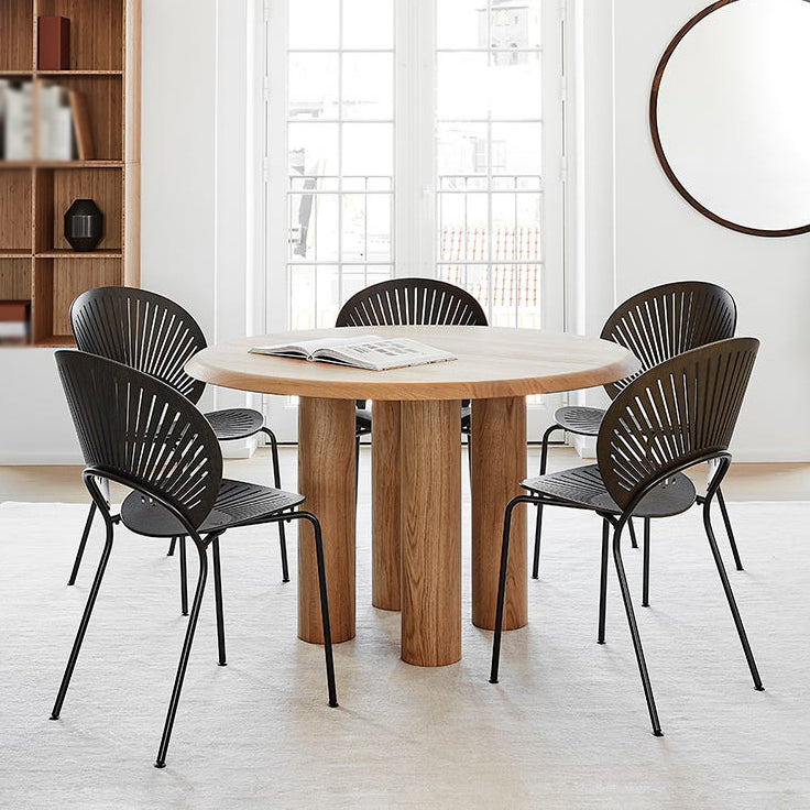 Sillas de metal de estilo industrial, silla lateral con respaldo abierto para comedor (juego de 2)