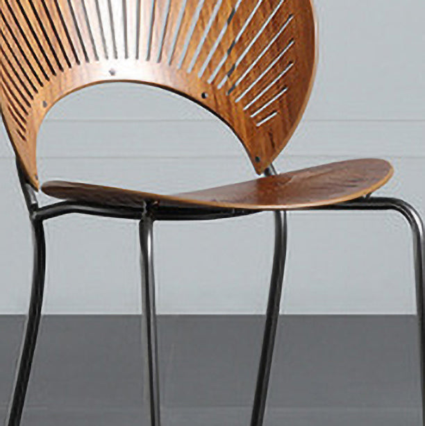 Sillas de metal de estilo industrial, silla lateral con respaldo abierto para comedor (juego de 2)