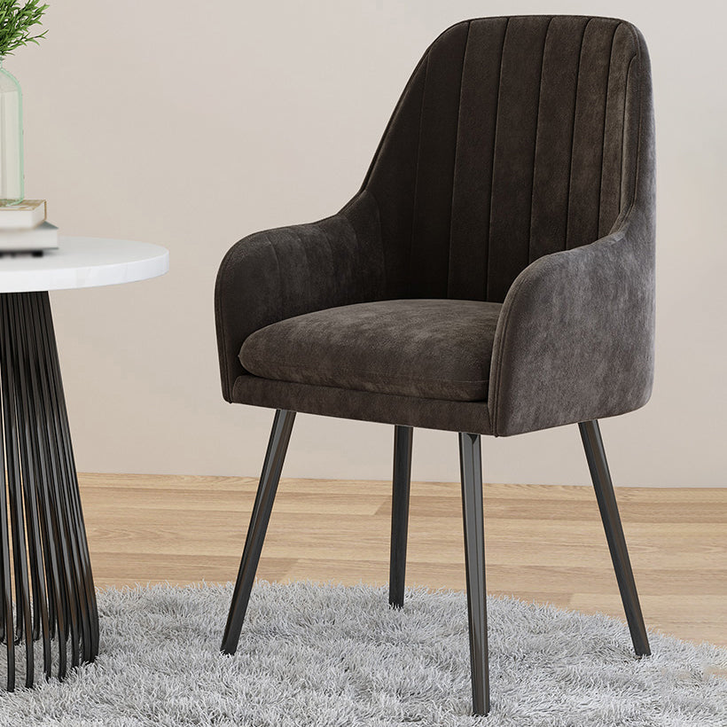 Silla de comedor tapizada de estilo escandinavo, silla de comedor individual con respaldo sólido para el hogar