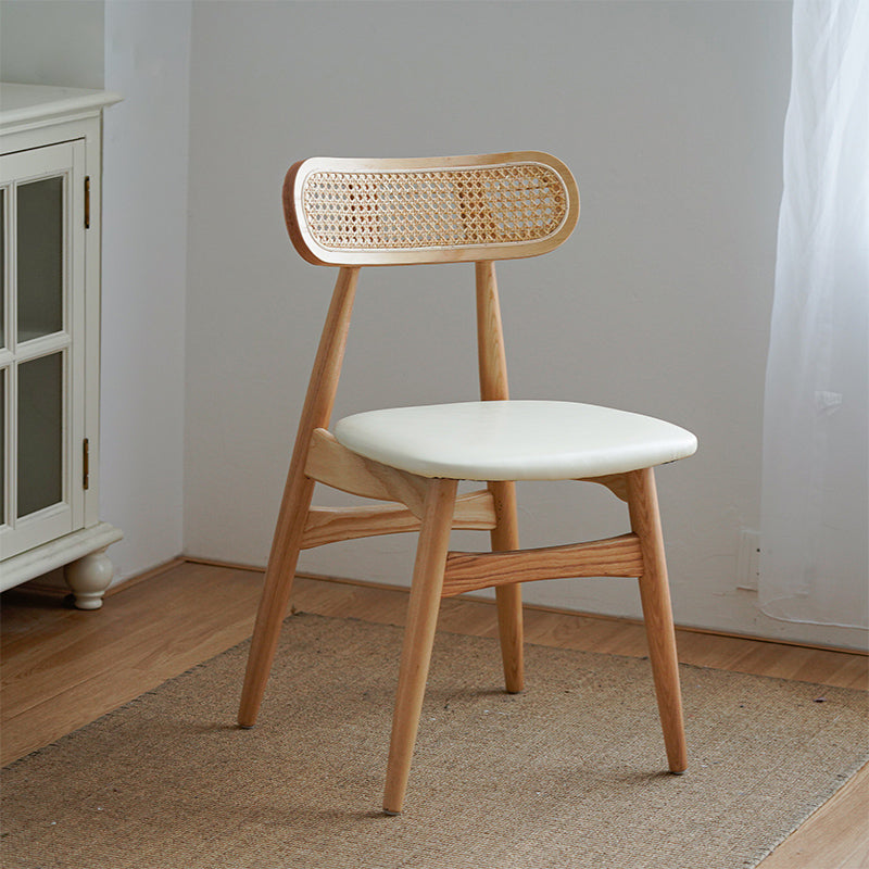 Silla de comedor de madera de estilo tradicional, silla auxiliar de comedor sin brazos con respaldo abierto (juego de 2)