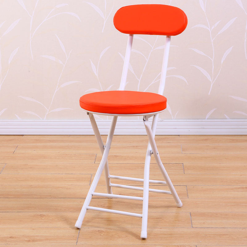 Silla de comedor plegable tapizada abierta industrial con acabado mate