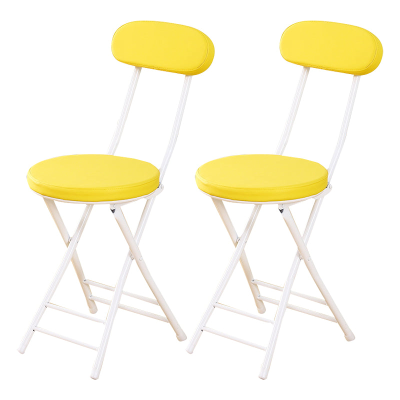 Silla de comedor plegable tapizada abierta industrial con acabado mate